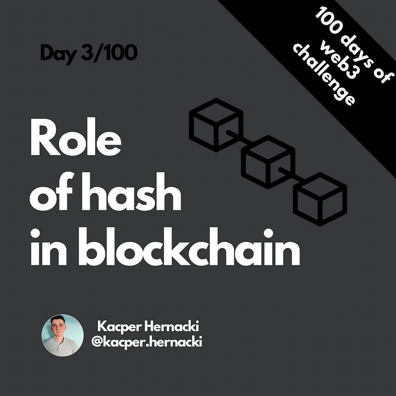 Role of Hash in blockchain